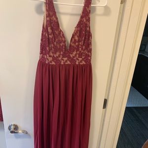 Maroon Formal Maxi Dress